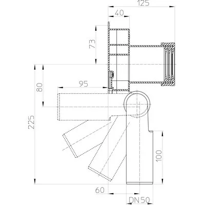 HL 432/50 vizelde szifon 50 mm Keramag Jolyhoz elfordítható (HL432-50)