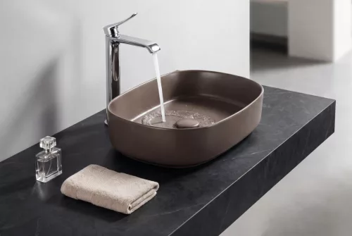 Isvea INFINITY OVAL kerámiamosdó, 55x36cm, taupe