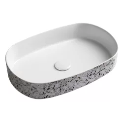 Isvea INFINITY OVAL kerámiamosdó, 55x36cm, terrazzo