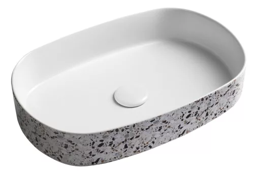 Isvea INFINITY OVAL kerámiamosdó, 55x36cm, terrazzo