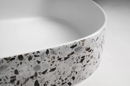 Isvea INFINITY OVAL kerámiamosdó, 55x36cm, terrazzo