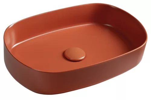 Isvea INFINITY OVAL kerámiamosdó, 55x36cm, terrakotta