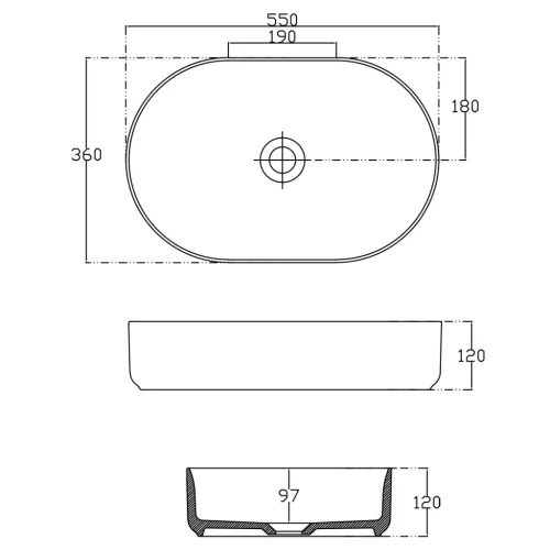 Isvea INFINITY OVAL kerámiamosdó, 55x36cm
