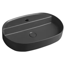 Isvea INFINITY OVAL kerámiamosdó, 60x40cm, antracit