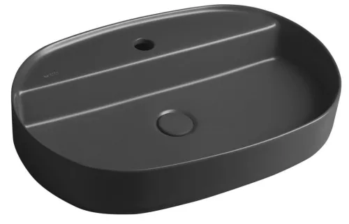Isvea INFINITY OVAL kerámiamosdó, 60x40cm, antracit