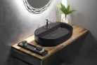 Isvea INFINITY OVAL kerámiamosdó, 60x40cm, antracit