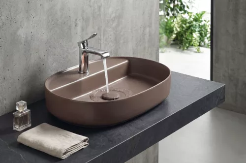 Isvea INFINITY OVAL kerámiamosdó, 60x40cm, taupe
