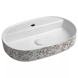 Isvea INFINITY OVAL kerámiamosdó, 60x40cm, terrazzo