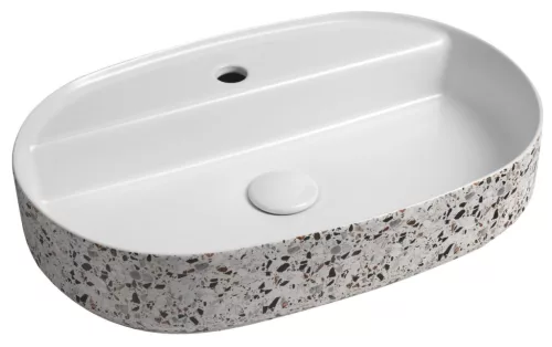 Isvea INFINITY OVAL kerámiamosdó, 60x40cm, terrazzo