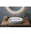 Isvea INFINITY OVAL kerámiamosdó, 60x40cm, terrazzo