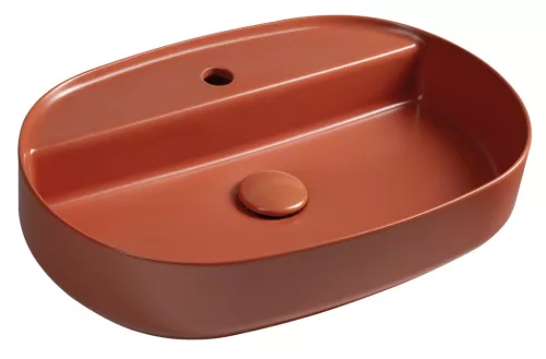 Isvea INFINITY OVAL kerámiamosdó, 60x40cm, terrakotta