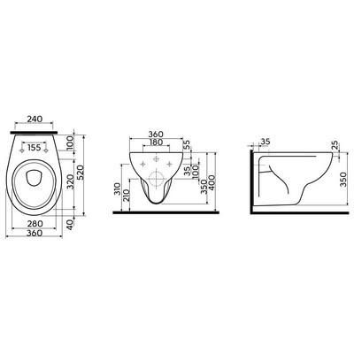 Kolo Rekord mélyöblítésű fali WC csésze 52 cm (K93100000)