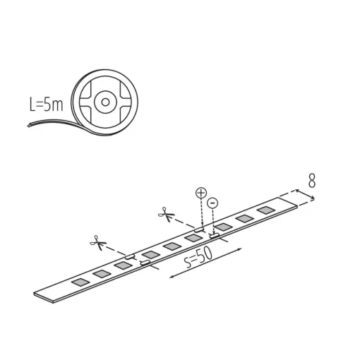 KANLUX - LED szalag 11W/m 12VDC 4000K 900lm/m (5m/tekercs)