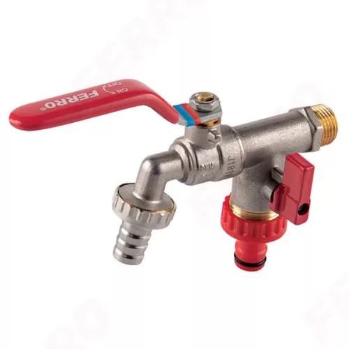 Ferro F-Comfort kerti csap, karos, 2 kimenettel, 3/4" (KDC2)