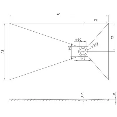 Radaway Kios F lapos zuhanytálca szifonnal 150x90 KF1590-53