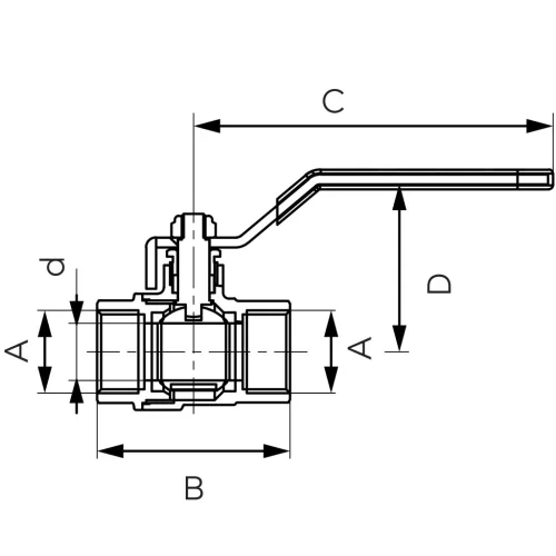 Ferro golyóscsap, lapátkar, bb, 1", f-comfort (KFC3)