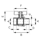 FERRO KFPM101 F-Power nikkelmentes golyóscsap 3/8", PN30, sárgaréz, pillangókarral (KFPM101)