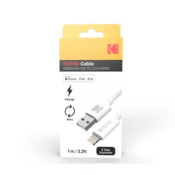   Kodak Töltő-és Adatkábel Apple Eszközökhöz USB - Lightning + MFi 1m 5V/2A