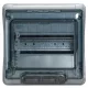 Legrand - Lakáselosztó, falon kívüli, 8modul (1x8), átlátszó ajtóval, műanyag, sorolható, 200x200x115mm, szürke(RAL7047), IP65 (601978)