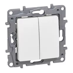   Niloé váltókapcsoló 10 AX + nyomó 6 A - 250 V±, fehér (764509)