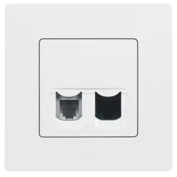   Niloé RJ11 + RJ45 Cat.5 UTP csatlakozóaljzat, fehér (764570)