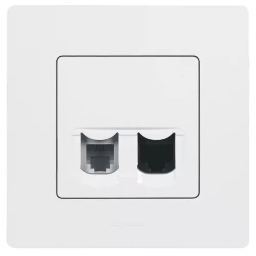 Niloé RJ11 + RJ45 Cat.5 UTP csatlakozóaljzat, fehér (764570)
