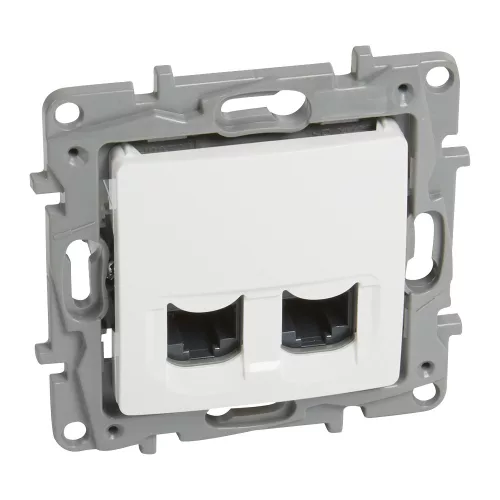 Niloé 2xRJ45 Cat.6 UTP csatlakozóaljzat, fehér (764574)