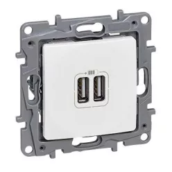   Niloé kettős USB-A+A töltőaljzat - 3 A - 15 W, fehér (764594)