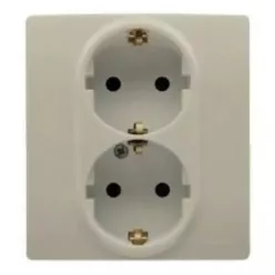 Niloé 2×2P+F csatlakozóaljzat, (csavaros), bézs (764634)