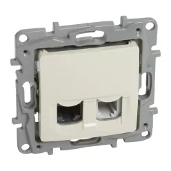   Niloé RJ11 + RJ45 Cat.5 UTP csatlakozóaljzat, bézs (764670)