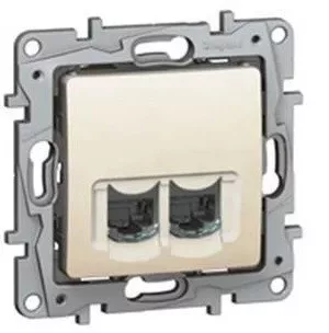Niloé 2xRJ45 Cat.6 UTP csatlakozóaljzat, bézs (764674)