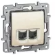 Niloé 2xRJ45 Cat.6 UTP csatlakozóaljzat, bézs (764674)