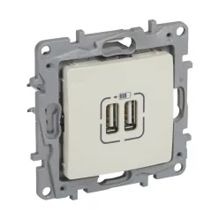   Niloé kettős USB-A+A töltőaljzat - 3 A - 15 W, bézs (764694)