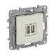 Niloé kettős USB-A+A töltőaljzat - 3 A - 15 W, bézs (764694)