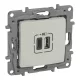 Niloé kettős USB-A+C töltőaljzat - 3 A - 15 W, bézs (764697)