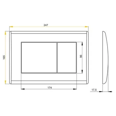 Alcaplast M272 két mennyiséges nyomólap matt króm (M272)