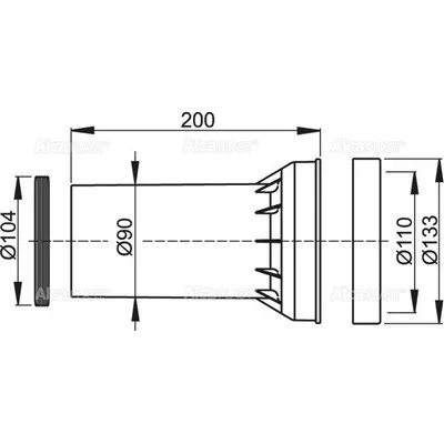 Alcaplast lefolyó tömítés csatlakozóelem szigeteléssel (M902)