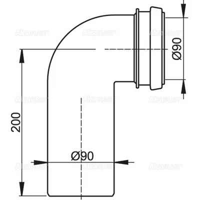 Alcaplast lefolyó könyök készlet 90/90 (M908)