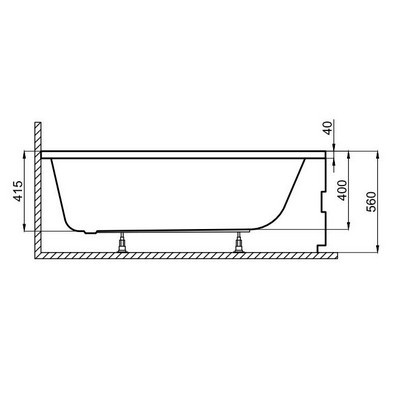 M-Acryl Mira egyenes kád akril 140x70 cm MAC-12192