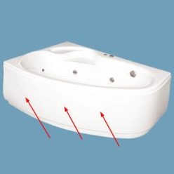   M-acryl DARIA kád előlap 160 cm-es fehér balos (MAC-12207)