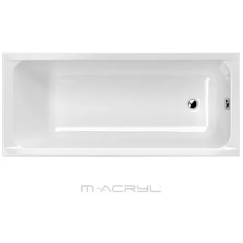 M-ACRYL Eco egyenes kád lábbal 160x70 fehér MAC-12381 rajza