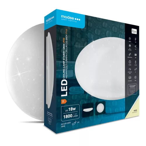 Modee Mennyezeti LED Lámpa IP44 18W 4000K D260x70mm Csillagos (1800 lumen) ERP