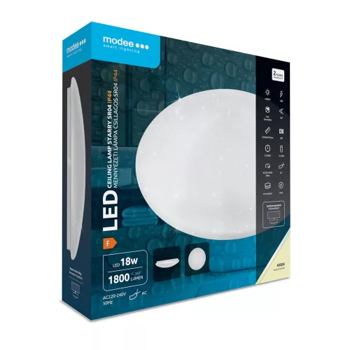 Modee Mennyezeti LED Lámpa IP44 18W 4000K D260x70mm Csillagos (1800 lumen) ERP