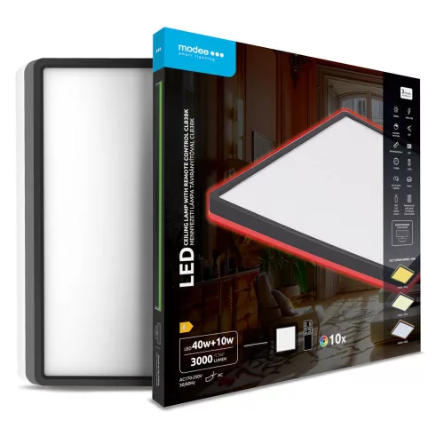 Modee Mennyezeti LED Lámpa CLB3 40+10W 3CCT+RGB 400x400mm +rem (3000 lumen) ERP