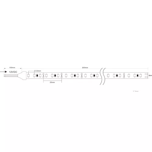 Modee LED Szalag DC12V 4,8W/m 60LED/m 8mm IP20 4000K (540 lumen/m) B30