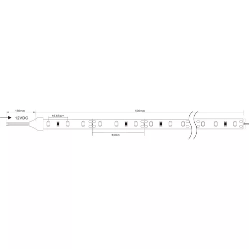 Modee LED Szalag DC12V 4,8W/m 60LED/m 8mm IP20 4000K (540 lumen/m) B5