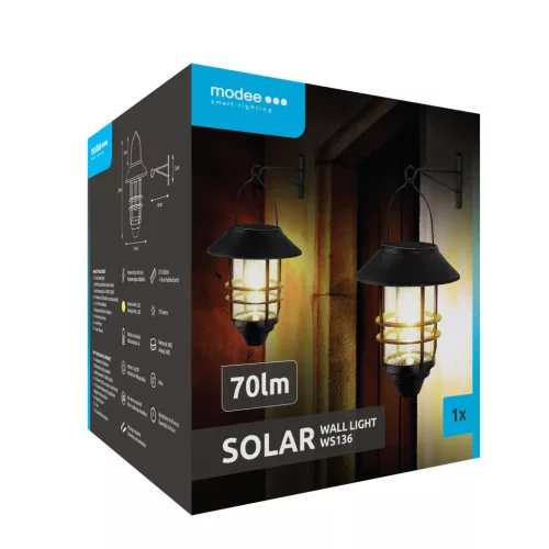 Modee Lighting LED Szolár Napelemes Fali Lámpa WS136 (70 lumen)