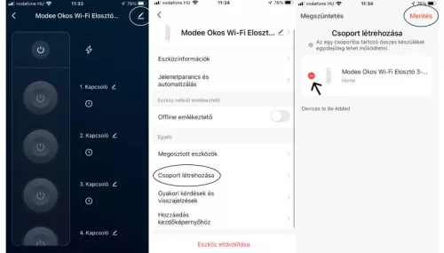 Modee Smart Elosztó (Tuya Wi-Fi) 3 utas 1,5m kábellel 1,5mm2 rézkábel + USB 16A