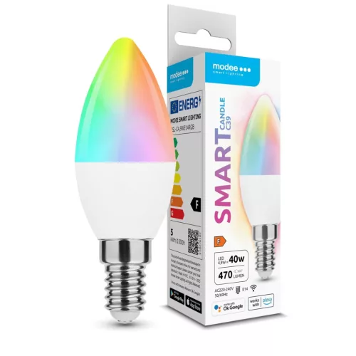 Modee LED Smart (Tuya Wi-Fi) Candle (Gyertya) C38 4,9W E14 180° RGB (470 lumen)