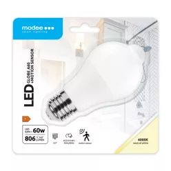   Modee LED Smart (PIR Sensor) Globe (Gömb) A60 8,8W E27 200° 4000K (806 lumen)